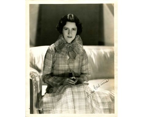 FONTANNE LYNN: (1887-1983) English actress, an Academy Award nominee for Best Actress in 1931/32 for her performance as The A