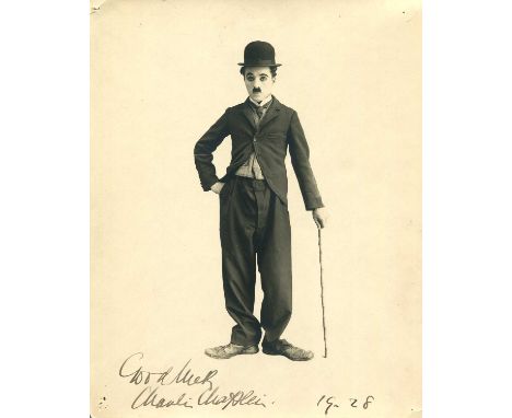 CHAPLIN CHARLES: (1889-1977) English film comedian, Academy Award winner. A good vintage signed 8 x 10 photograph, the appeal