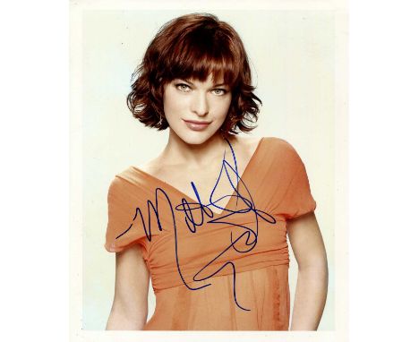 JOVOVICH MILLA: (1975- ) American actress &amp; model. Signed colour 8 x 10 photograph of Jovovich in an appealing half-lengt