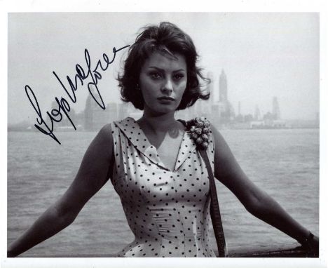 LOREN SOPHIA: (1934- ) Italian actress, Academy Award winner. Signed 10 x 8 photograph of Loren in a half-length pose with th