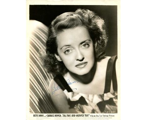 DAVIS BETTE: (1908-1989) American actress, Academy Award winner for Best Actress in 1935 for her role as Joyce Heath in Dange