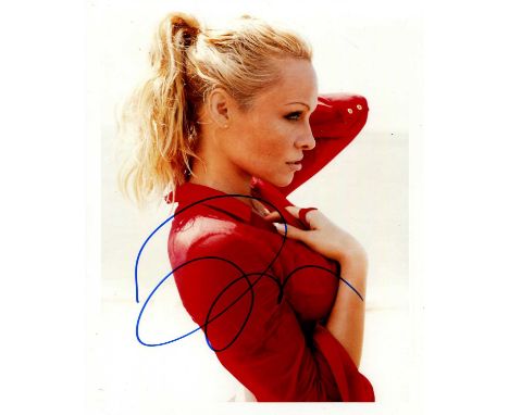 ANDERSON PAMELA: (1967- ) Canadian-American actress and model. Signed colour 8 x 10 photograph of Anderson in a profile head 