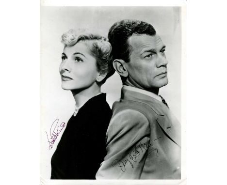 SEPTEMBER AFFAIR: Signed 8 x 10 photograph by both Joseph Cotten (David Lawrence) and Joan Fontaine (Manina Stuart) individua