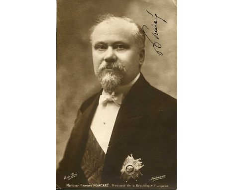 POINCARÉ RAYMOND: (1860-1934) French statesman who served as Prime Minister of France 1912-13, 1922-24 and 1926-29 and as Pre