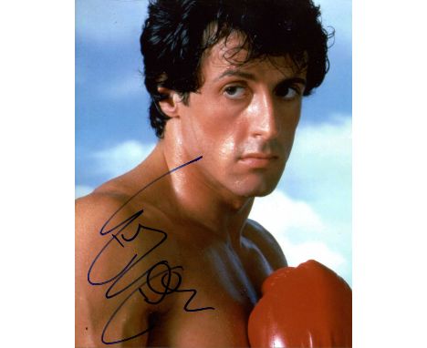 STALLONE SYLVESTER: (1946- ) American Actor, an Academy Award nominee. Signed colour 8 x 10 photograph by Stallone, the image