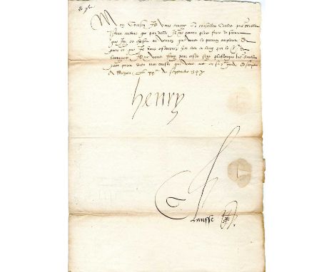 HENRY II: (1519-1559) King of France 1547-59. Son of Francis I. Henry II married Catherine de Medici. He died at the early ag