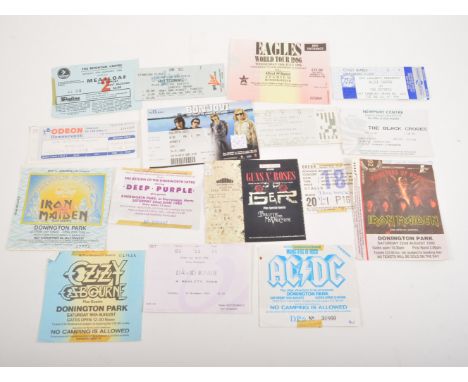 Collection of music gig tickets, dating from the 1970s to 2000s, including Pink Floyd at Wembley 1974, Abba at Wembley 1979, 