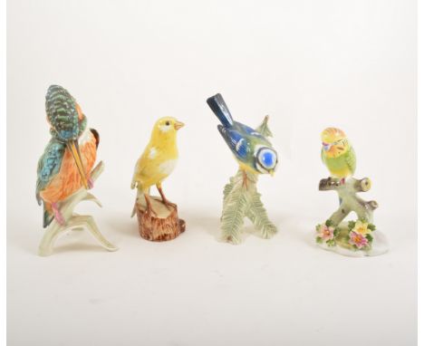 Collection Goebel bird models; Royal Doulton budgerigar, and other bird models. (14)