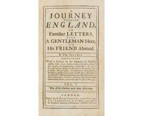 Britain.- [Macky (John)] A Journey through England ..., 3 vol., mixed set, vol. 1 fifth edition, vol. 2 third edition, vol. 3