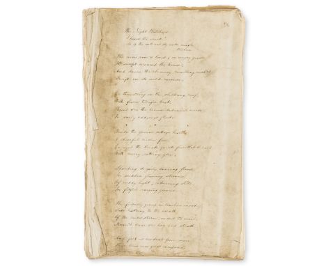 Unpublished Poetry.- [Collection of unpublished poetry], manuscript in one hand, 139pp., on rectos only, some soiling and cre