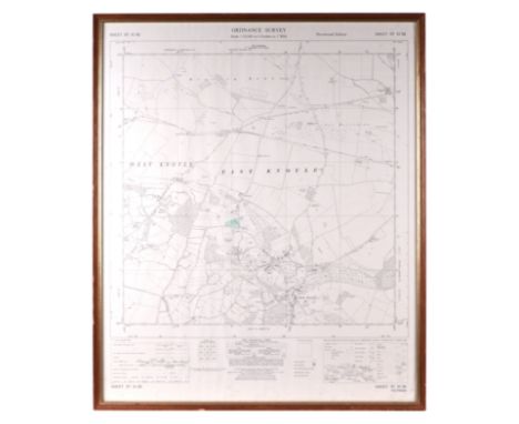 Local interest:  An Ordnance Survey map for East & part of West Knoyle provisional edition sheet ST83SE, 55 by 67cms, framed 