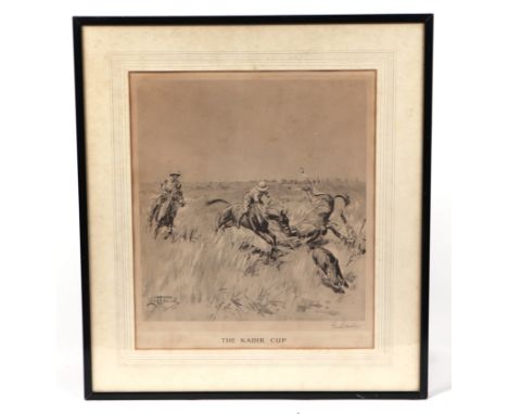 After  Lionel Edwards - The Kadir Cup - proof print, signed in pencil to the margin, 38 by 44cms, framed & glazed.