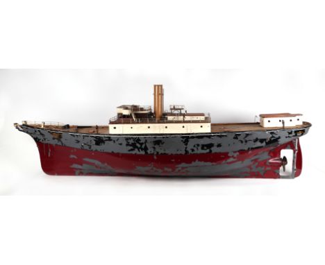 Naval interest:  A large scratch built model, iron clad with brass fittings, originally steam powered (no engine currently fi