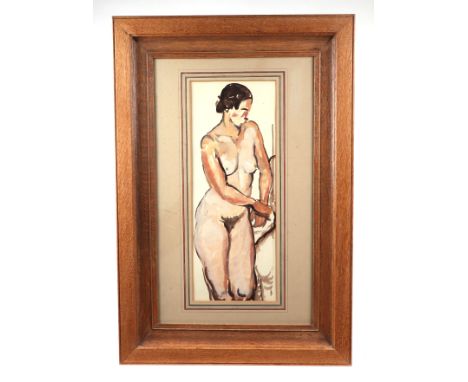 20th century British school - Life Study of a Lady - watercolour, 17 by 43cms, framed & glazed; together with a limited editi