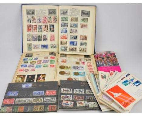 An assortment of stamps, comprising Errimar Globetrotter album, Comet junior album, and a quantity of first day covers and an