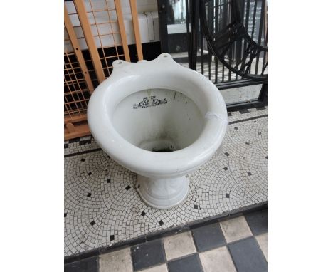 A late Victorian 'New Verona' ceramic toilet with moulded foliate decoration