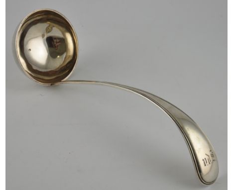 A 19th Century Dutch silver sauce ladle with thread handle, marks for 1890