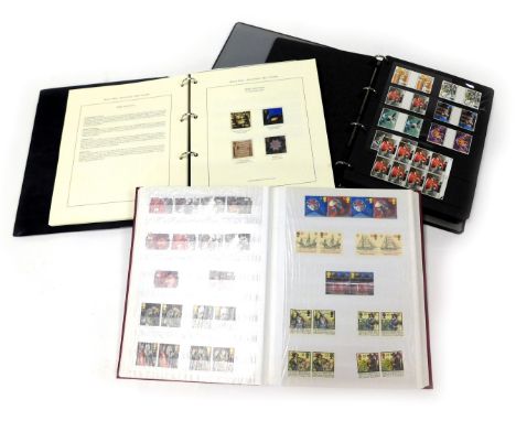 Philately. GB mint definitive's and commemoratives, pre and post decimalisation, some pairs, in a Royal Mail stock book, Roya