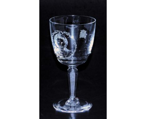 An Orrefors crystal goblet, limited edition number 163/500 commemorating the Right Honourable Margaret Thatcher MP first lady