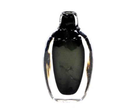 An Orrefors clear and black glass scent bottle, of faceted tapering form, etched Orrefors Expo, number 523-59, 7.5cm high. 