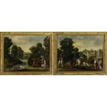 Paar Allegorien, Landschaftsmaler aus dem Umkreis des Paul Bril, um 1700