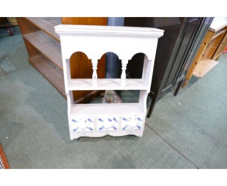 Wall hanging kitchen rack with ceramic drawers