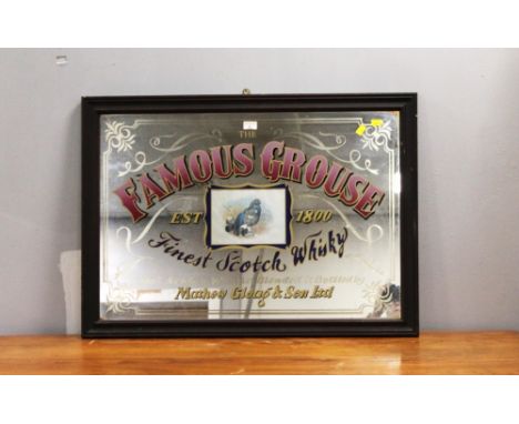 Famous Grouse Scotch Whisky advertising mirror, 90 cm x 64 cm 