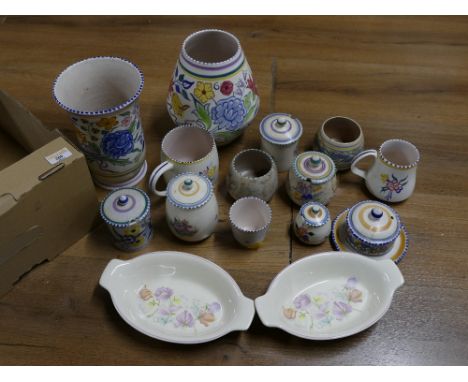 Poole Pottery floral patterned vases, jugs and china
