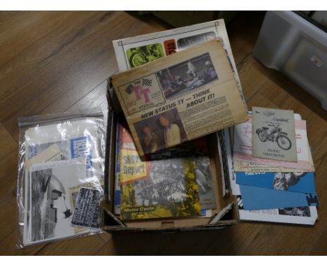 Motorbike memorabilia and ephemera and Reliant Scooter Ski documents 