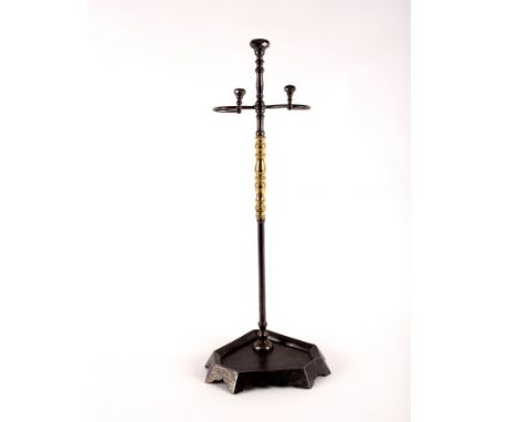 A burnished steel stick stand, 73cm high