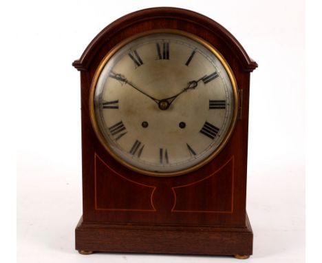 An Edwardian eight-day bracket clock with arch-top, 38cm high