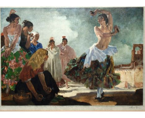 William Russell Flint (British 1880-1969)/Zoronga/colour print, 40cm x 53cm and/Four Sisters, Chazelet/colour print, 44.5cm x