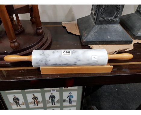 MARBLE ROLLING PIN AND HOLDER 