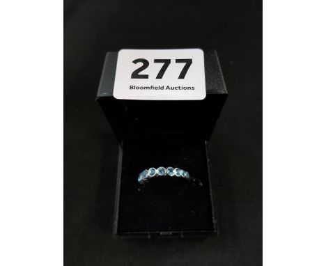 SILVER AND BLUE TOPAZ COLOUR RING 