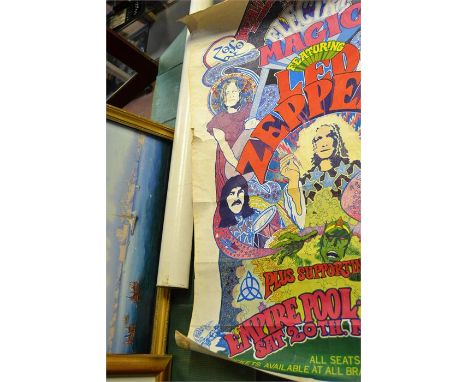 A Led Zeppelin "Electric Magic" poster for the Empire Pool, Wembley show Saturday 20th November 1970, designed by Paper Tiger