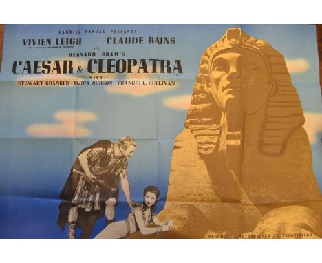 Caesar & Cleoptra, starring Vivien Leigh - British Quad film poster (73x99cm) with art by Browning,  printed by J Weiner Limi