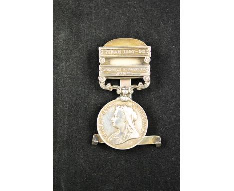 An India Campaign Medal with two clasps - Tirah 1897-98 and Punjab Frontier 1897-98, inscribed '4603 Pt R. Cassels 1st Btn. R