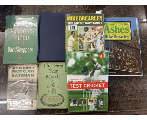 7 Cricket related books including signed and rare titles including Mike Brearley Art of Captaincy signed and Phoenix from the