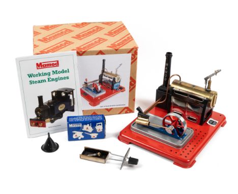 A Mamod SP4 stationary steam engine and boiler The set with original packaging. Qty: 1In good condition. 