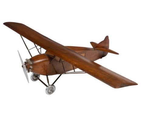 Circa 1935 Ca100 series A well-constructed mahogany scale model (probably from the company model workshop) of a Caproni high-