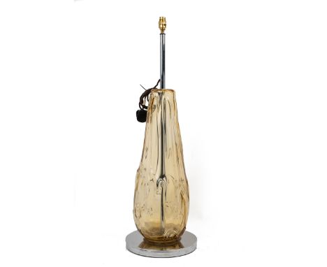 A mid-century Italian Murano Seguso large glass table lamp Of globular form, on a circular chromed base.95cm highQty: 1In gen
