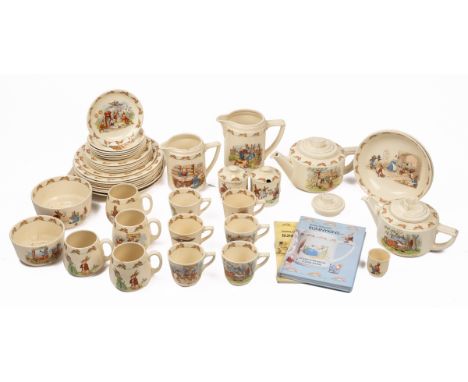 A collection of Royal Doulton Bunnykins ceramics The lot to comprise of two teapots, two milk jugs, two sugar bowls, six coff