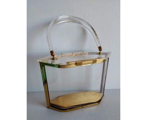 A vintage Majestic hexagon lucite handbag, circa 1950 