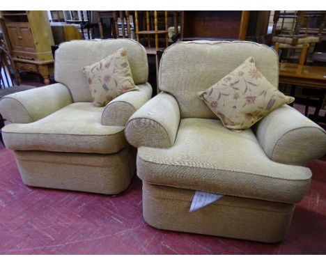Pair of light coloured and modern texture Marks & Spencer armchairs