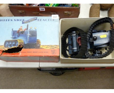 Boxed 'Vickers Vigor' remote control track laying tractor
