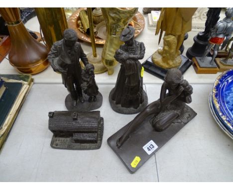 Four composition bronze effect ornaments