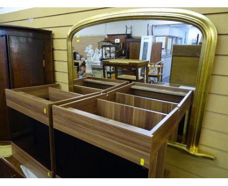 Overmantel mirror and two modern occasional tables
