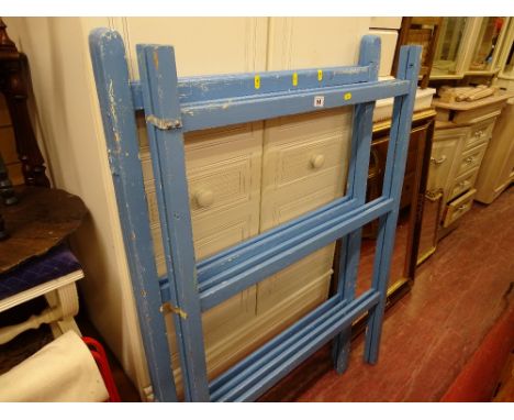Pair of blue painted vintage clothes horses