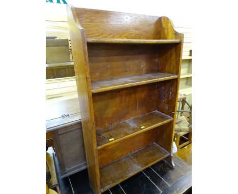 Oak four shelf bookcase