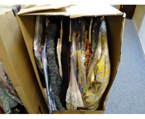 Box of vintage lady's clothing including labels by Gina Fratini, Sahara etc